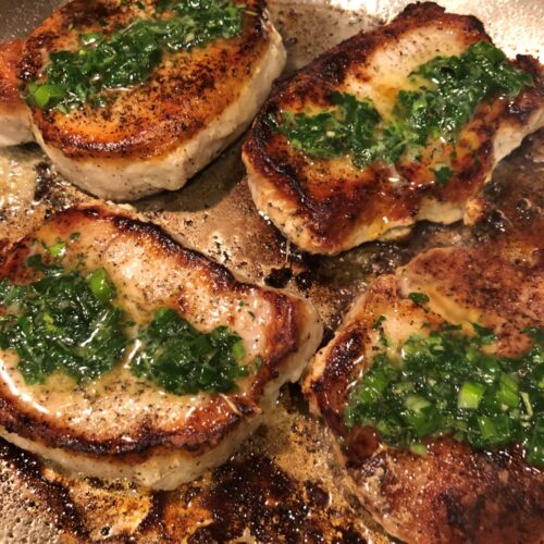 Easy Pork Chops with Herb Butter - The Menu Maid