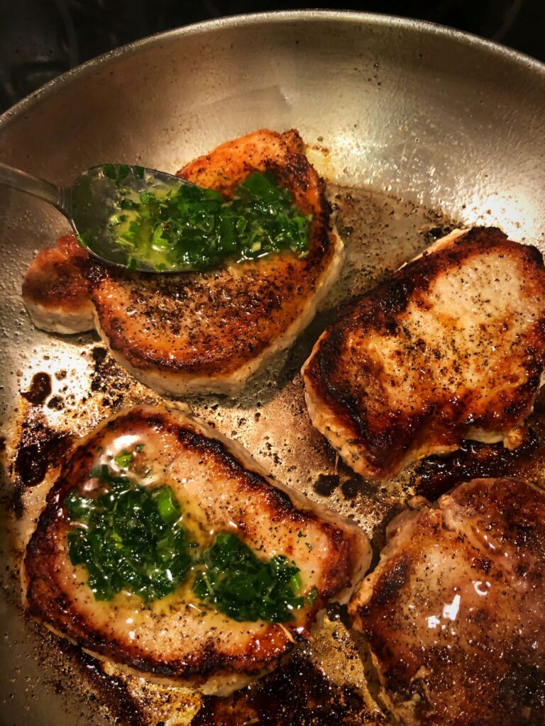 Easy Pork Chops with Herb Butter