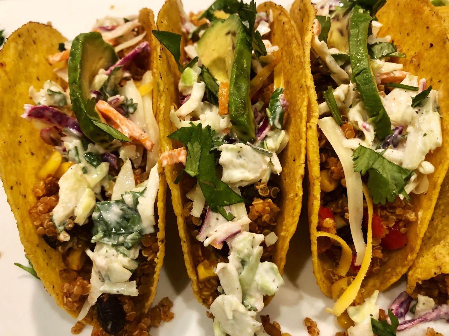 The Most Delicious Vegetarian Tacos with Creamy Slaw