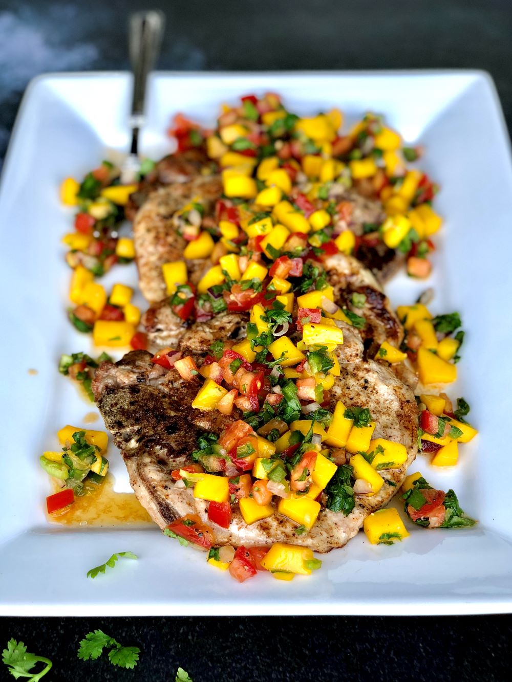 Spicy Pork Chops With Mango-Lime Salsa