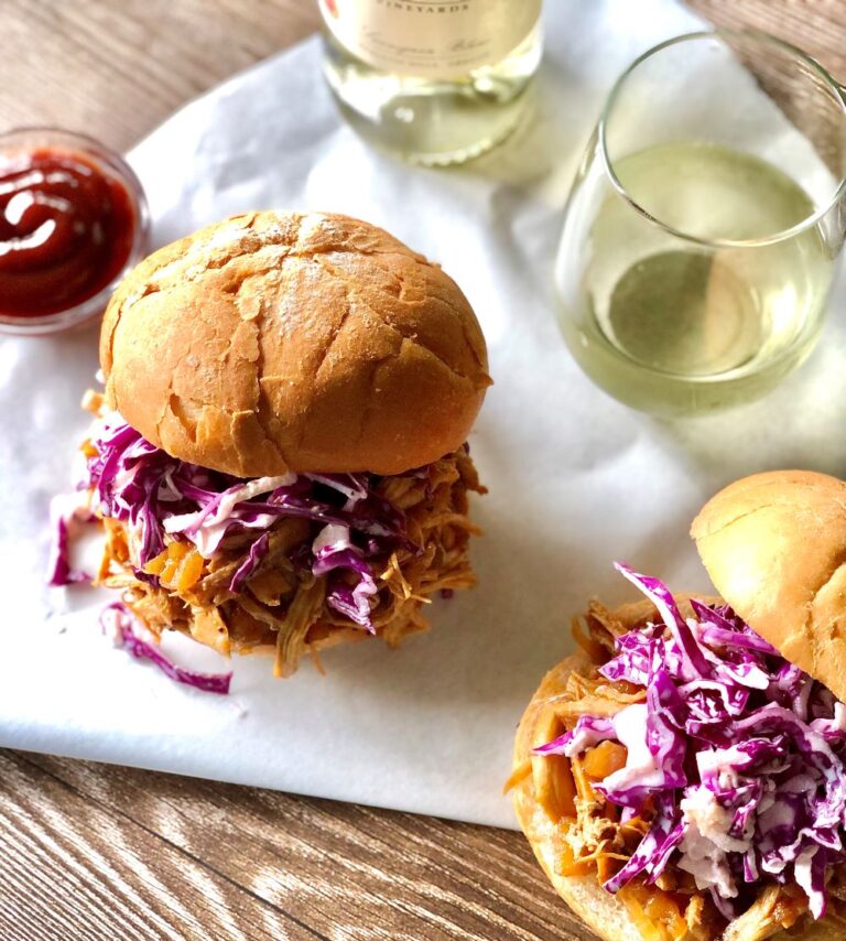 Apple Cider-Braised Pulled Chicken Sandwiches