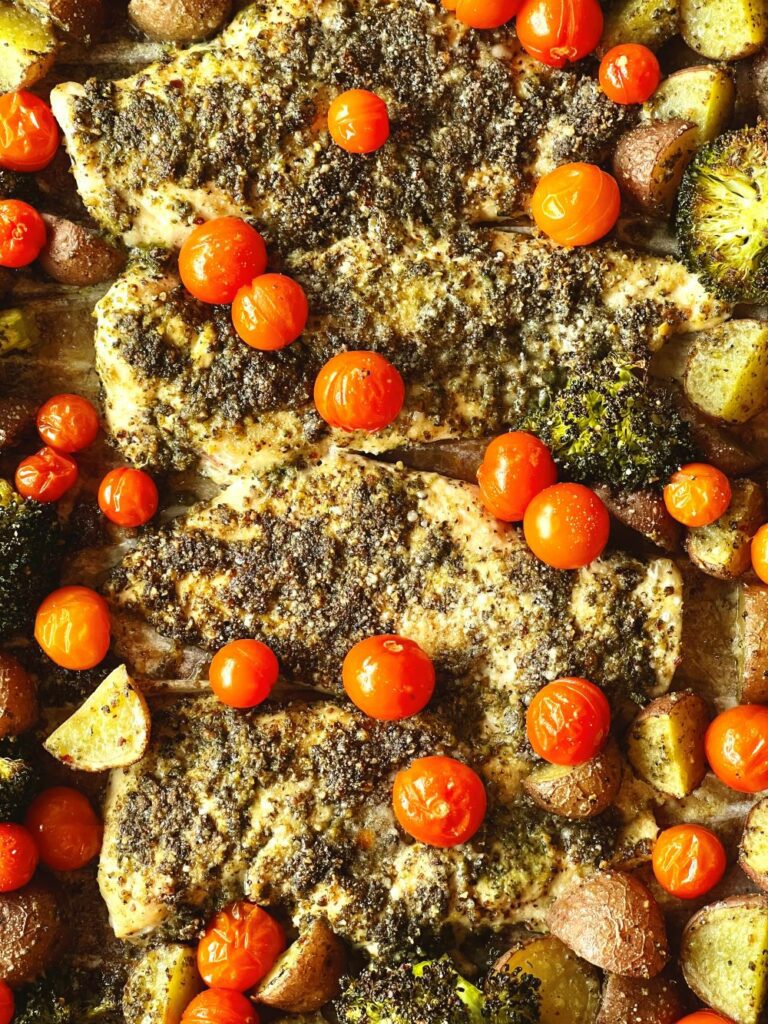 Pesto Chicken Sheet Pan Meal