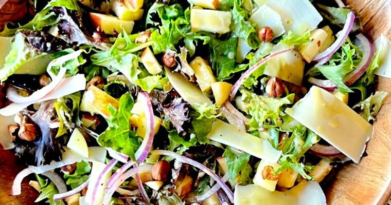 Harvest Green Salad with Honey Apple Cider Dressing