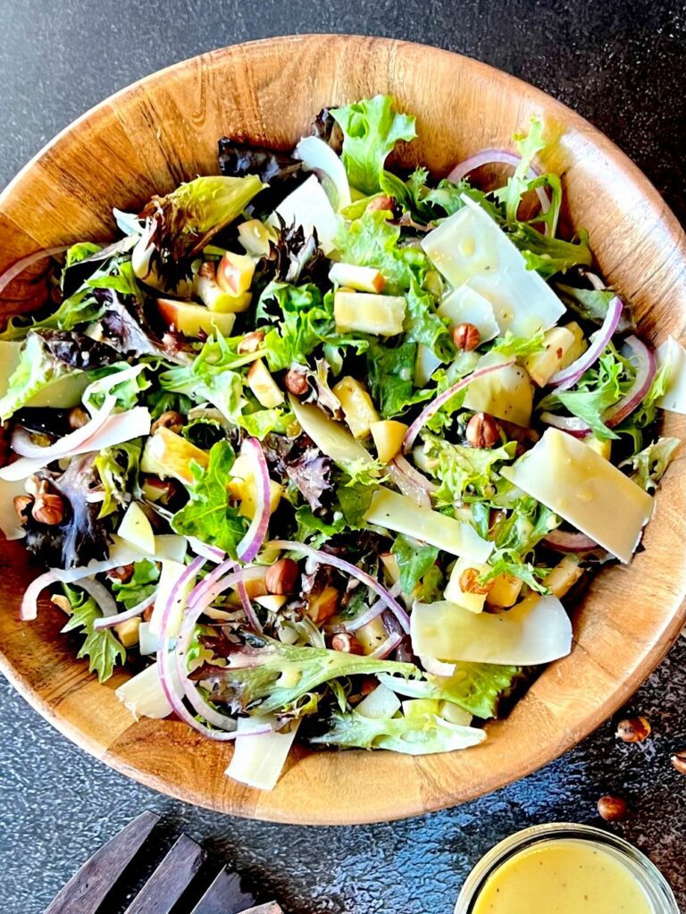 Harvest Green Salad with Honey Apple Cider Dressing