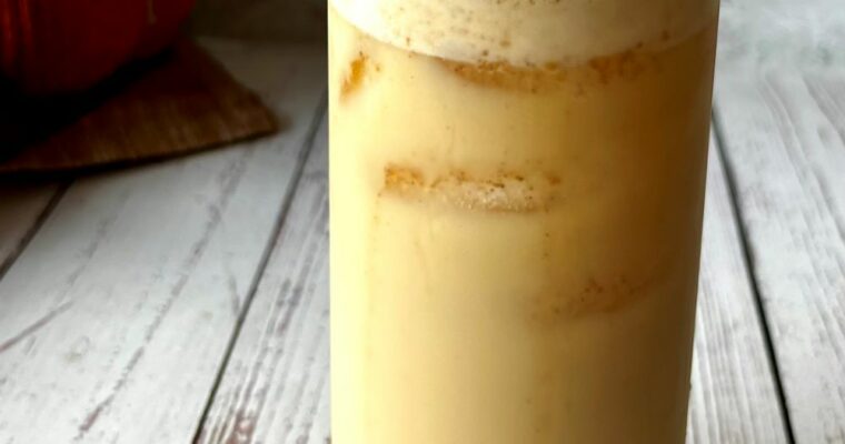 Iced Pumpkin Spice Chai Tea Latte (Dairy Free)