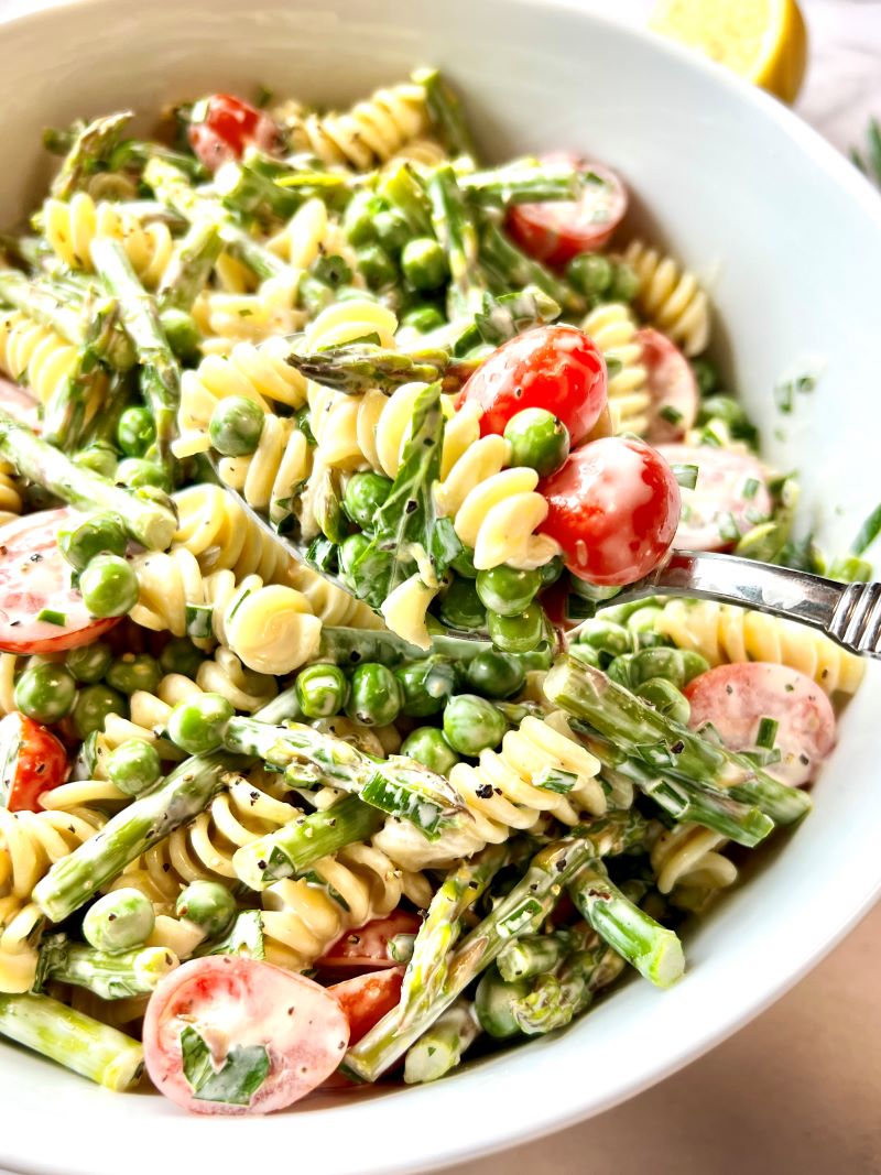Spring Pasta Salad with Peas and Asparagus