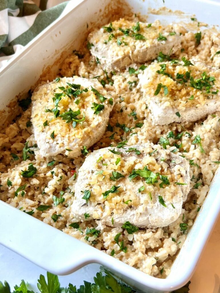 Dump-And-Bake Pork Chops And Rice