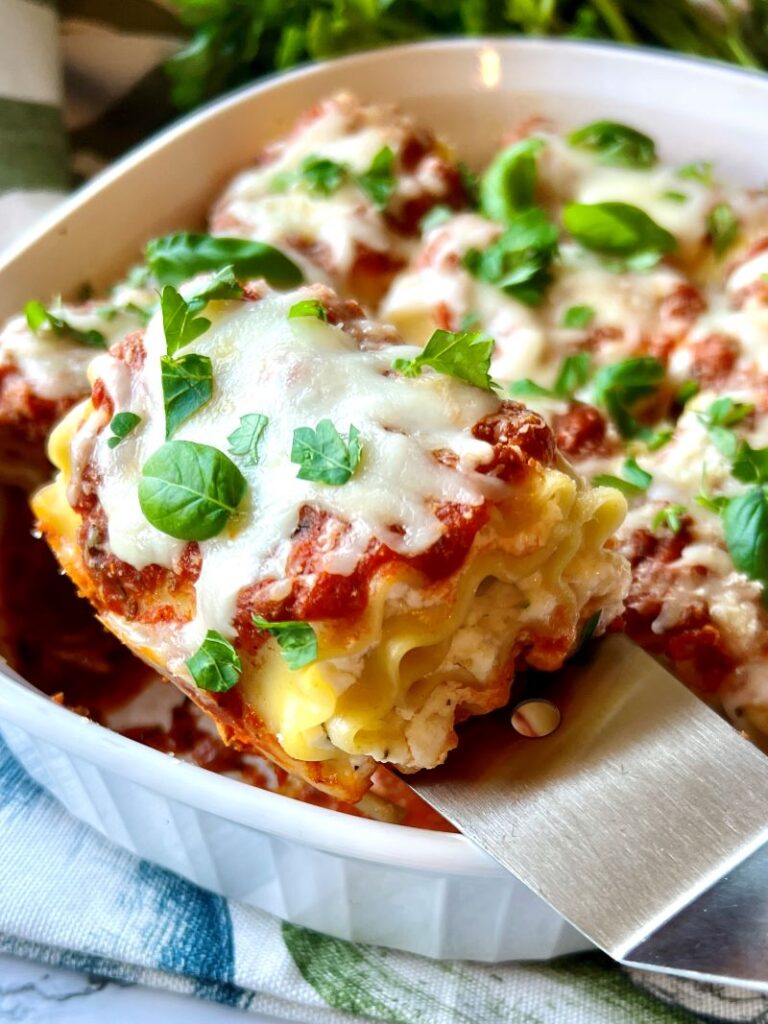 Zucchini and Cheese Lasagna Roll Ups