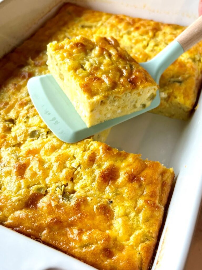 Cheesy Green Chili Egg Casserole