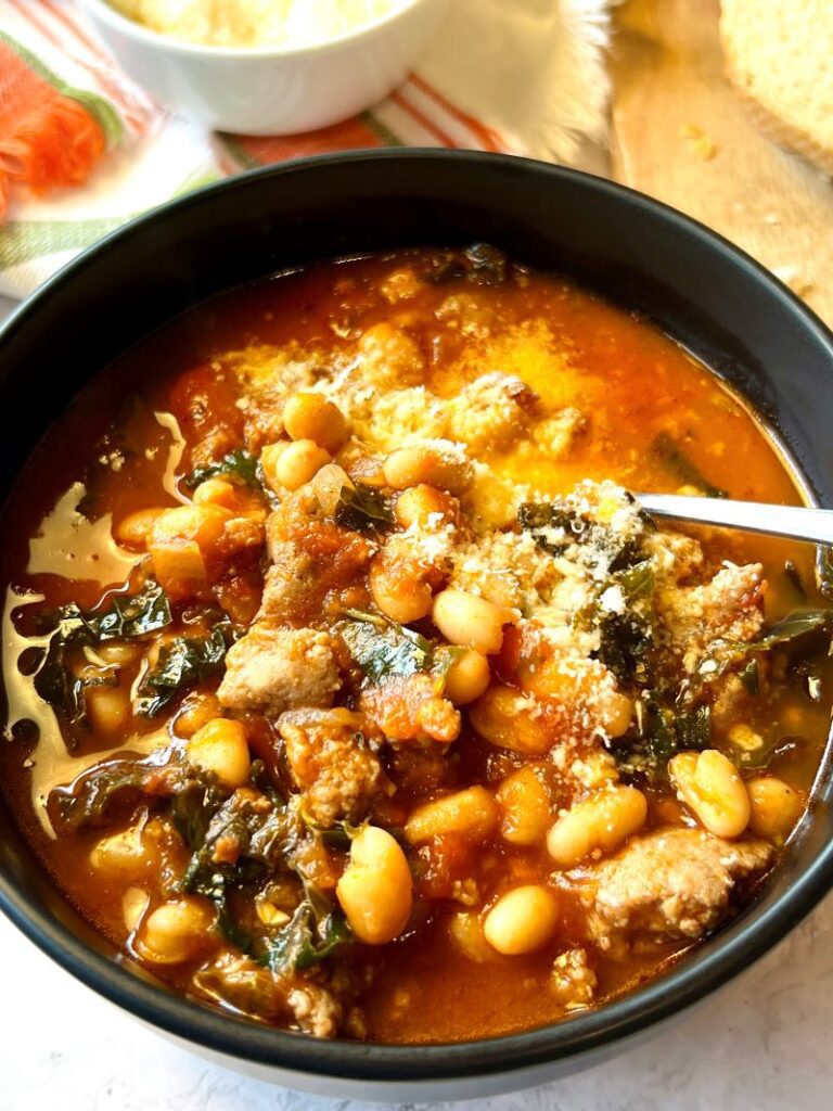 Italian Turkey Sausage Soup with Beans and Kale