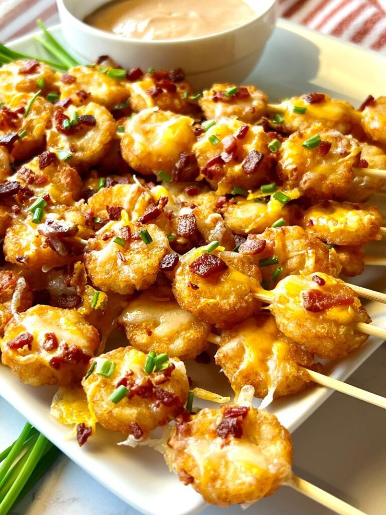 Tater Tot Kebobs with Campfire Sauce