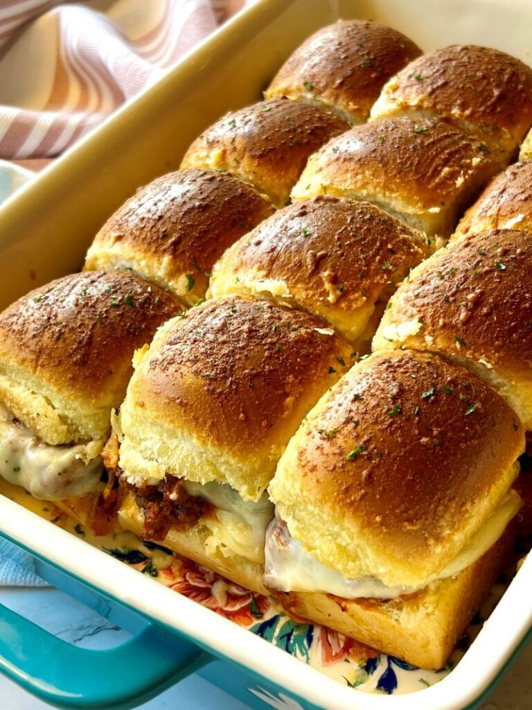 Italian Ground Beef Sliders with Parmesan Butter Glaze