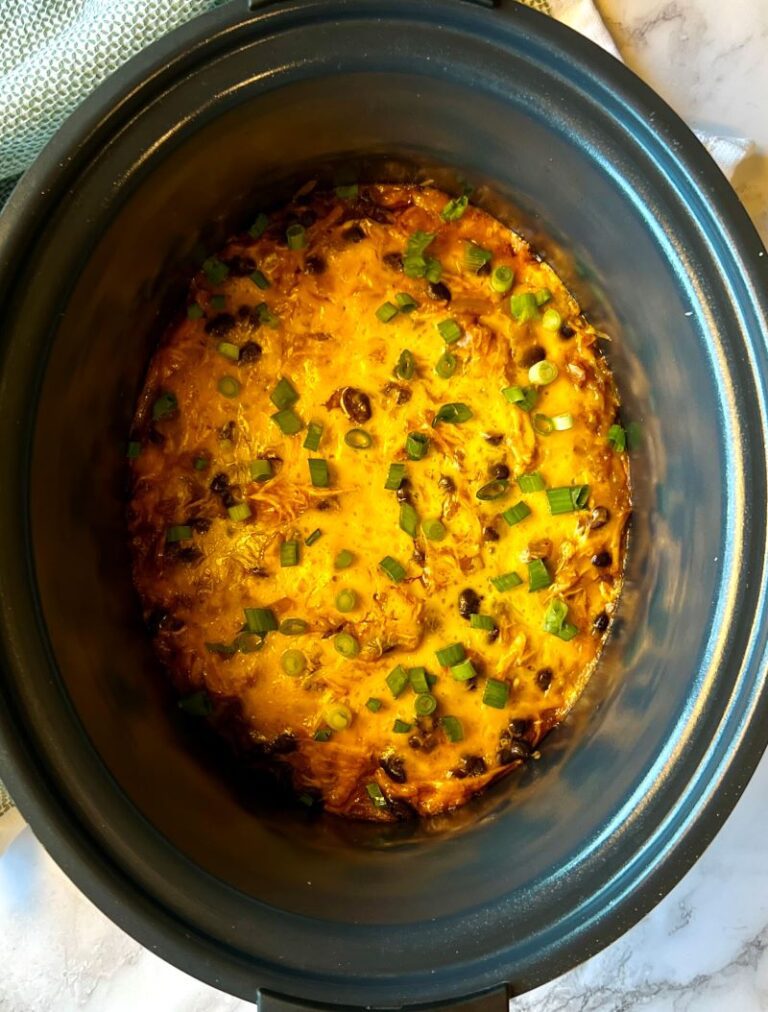 Slow Cooker Chicken Enchilada Casserole