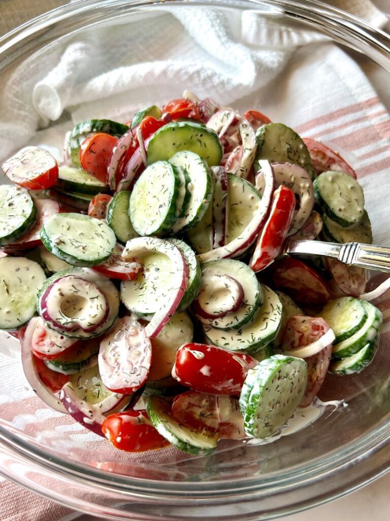 Creamy Cucumber Tomato Salad