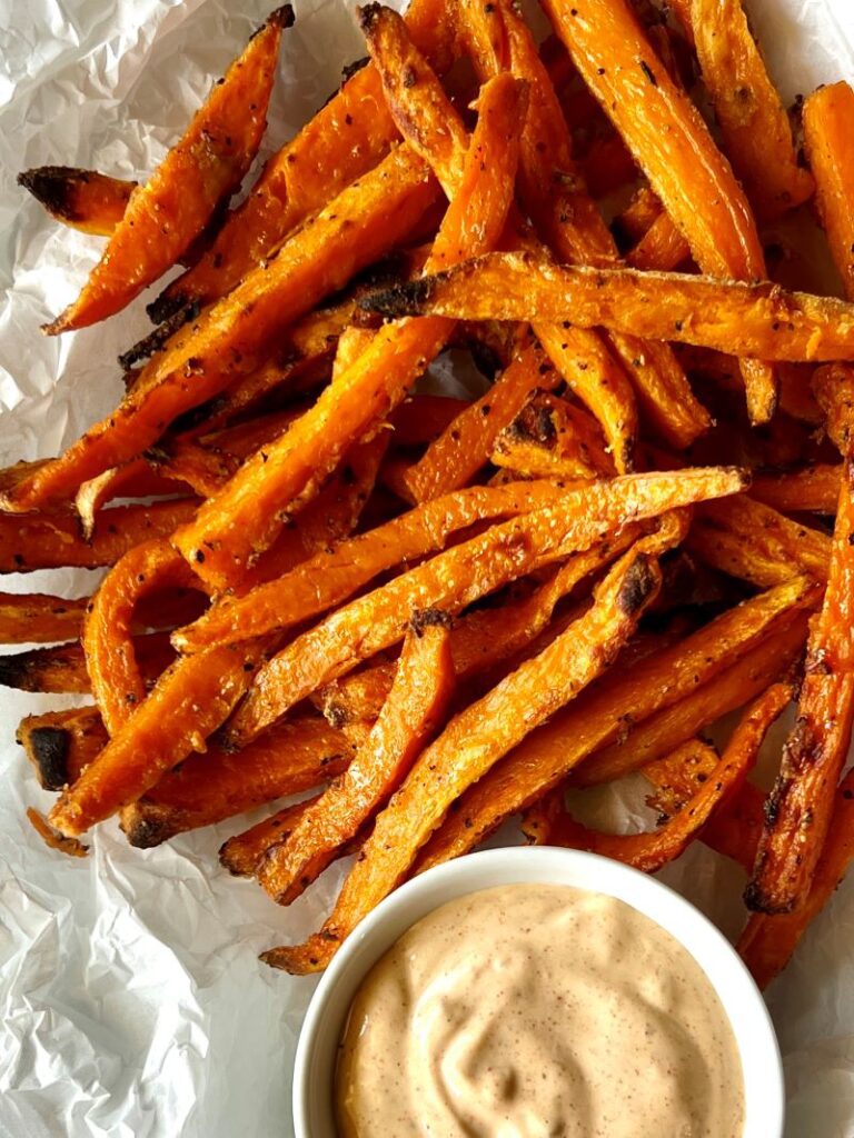 Baked Sweet Potato Fries with Chipotle Dipping Sauce