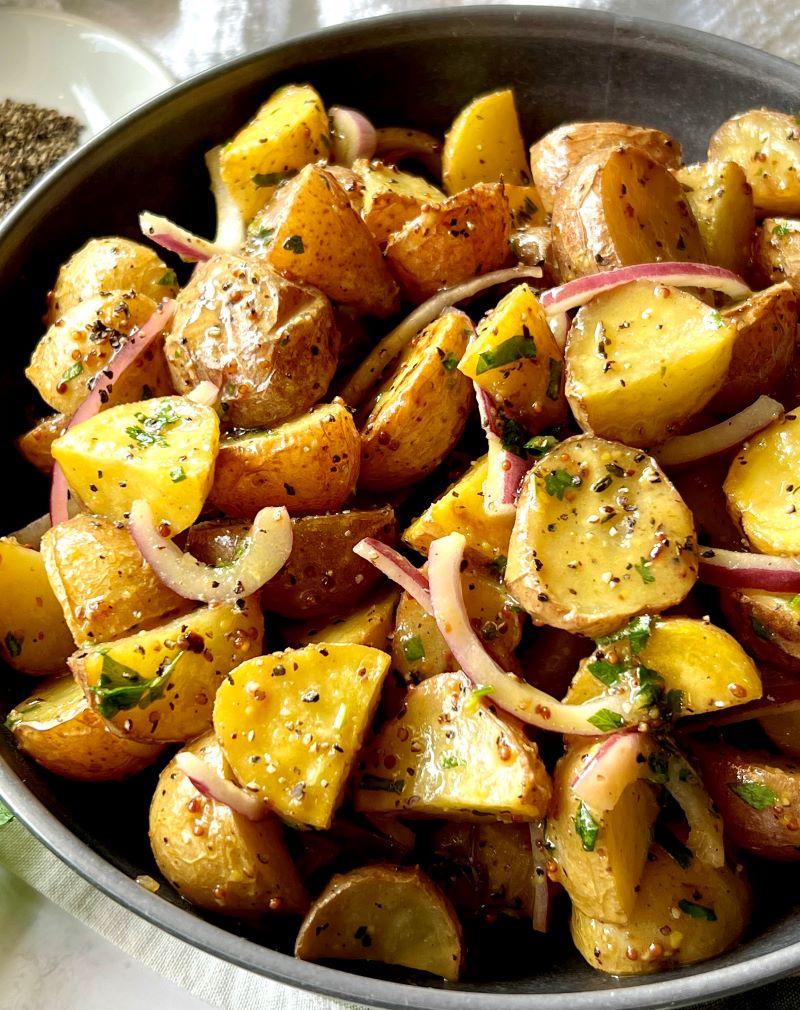 Warm Honey Mustard Potato Salad