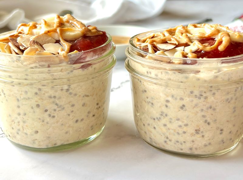 Peanut Butter and Jelly Overnight Oats