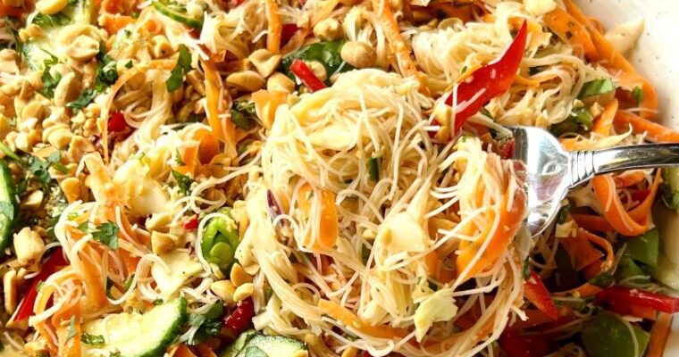 Spring Roll Salad with Sesame Ginger Dressing