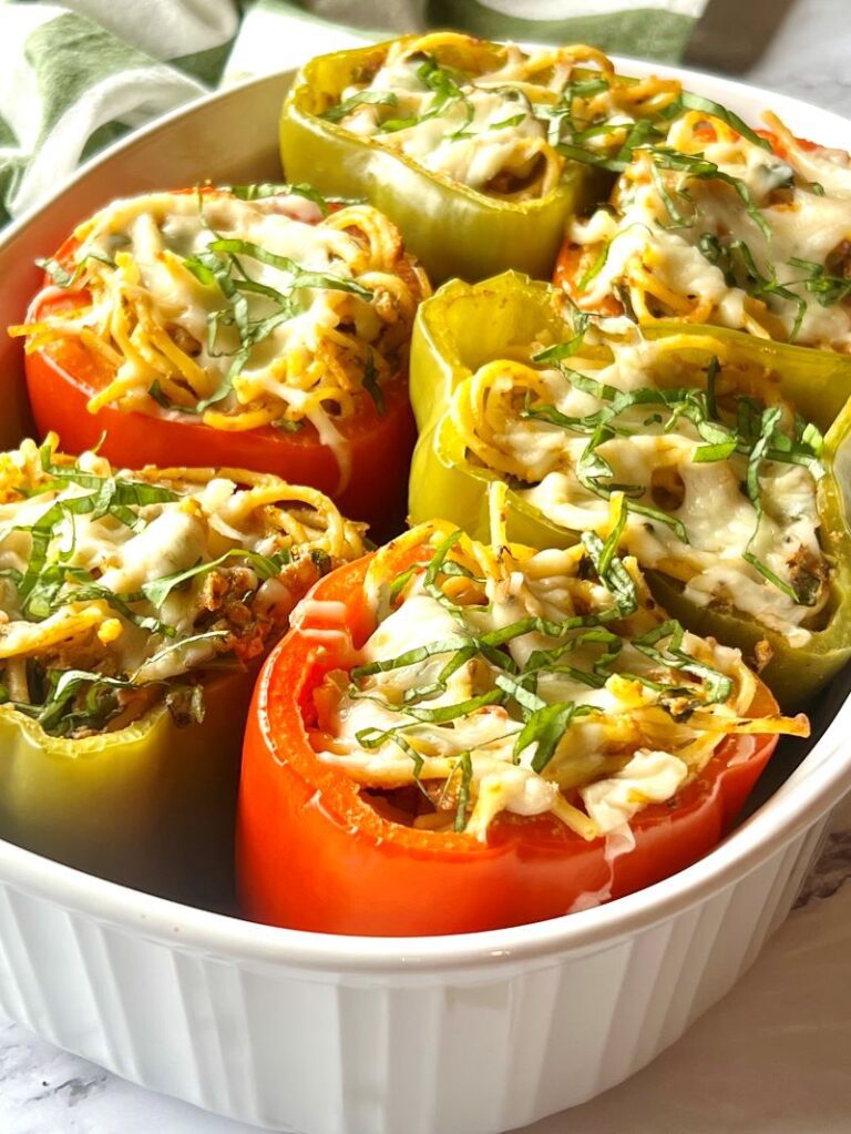 Spaghetti Stuffed Peppers