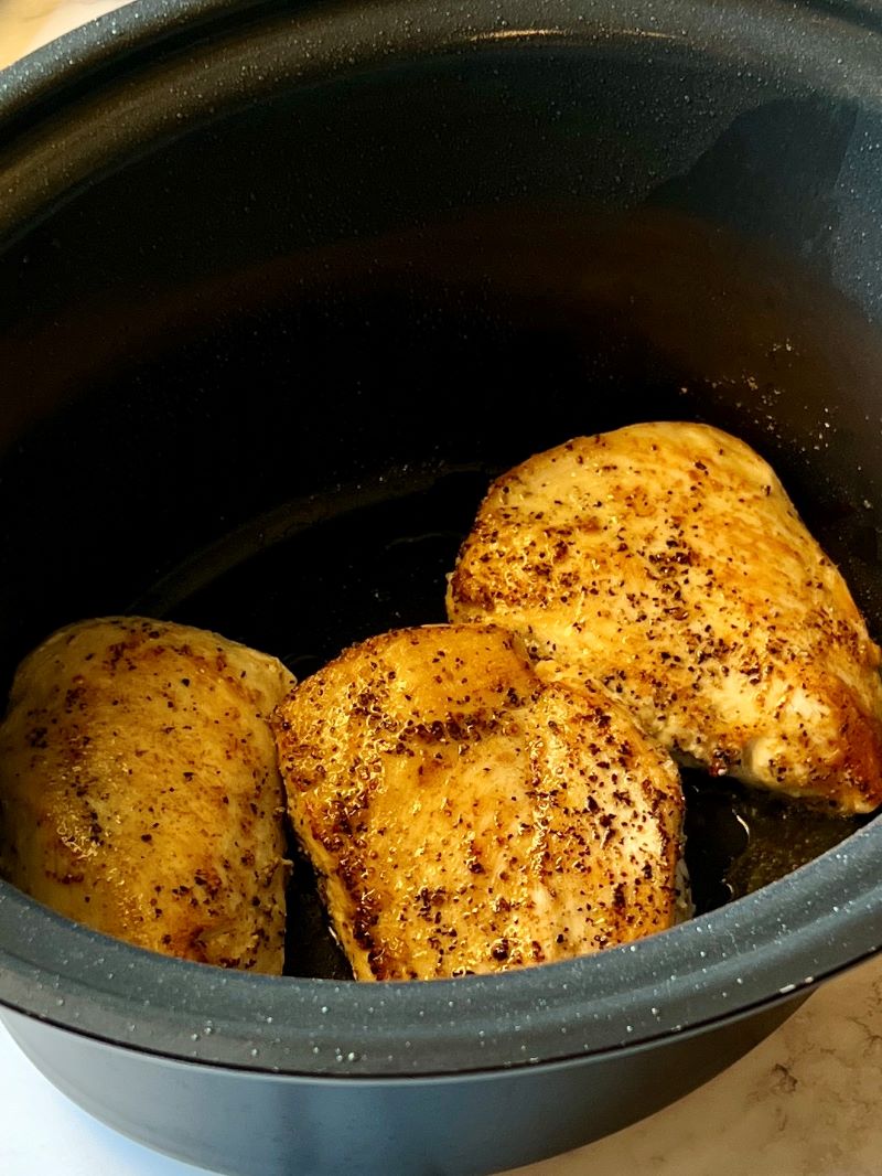 Chicken breast browned. 