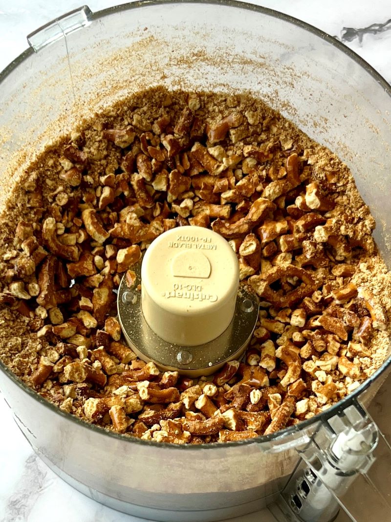 crushed pretzels in a food processor. 