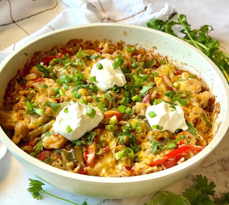 Easy Chicken Fajita Casserole (Small family portion)