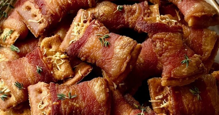 Bacon Wrapped Parmesan Crackers