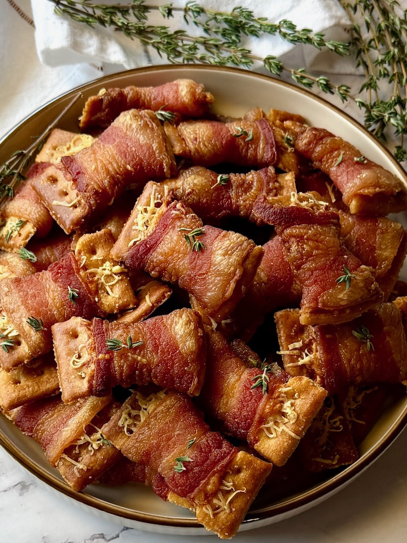 Bacon Wrapped Parmesan Crackers
