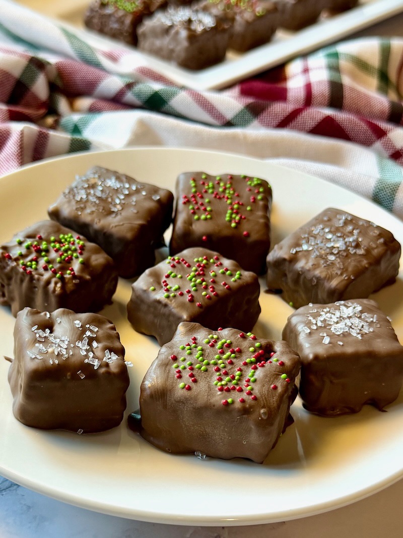 Mini Chocolate-Dipped Rice Krispies Treats