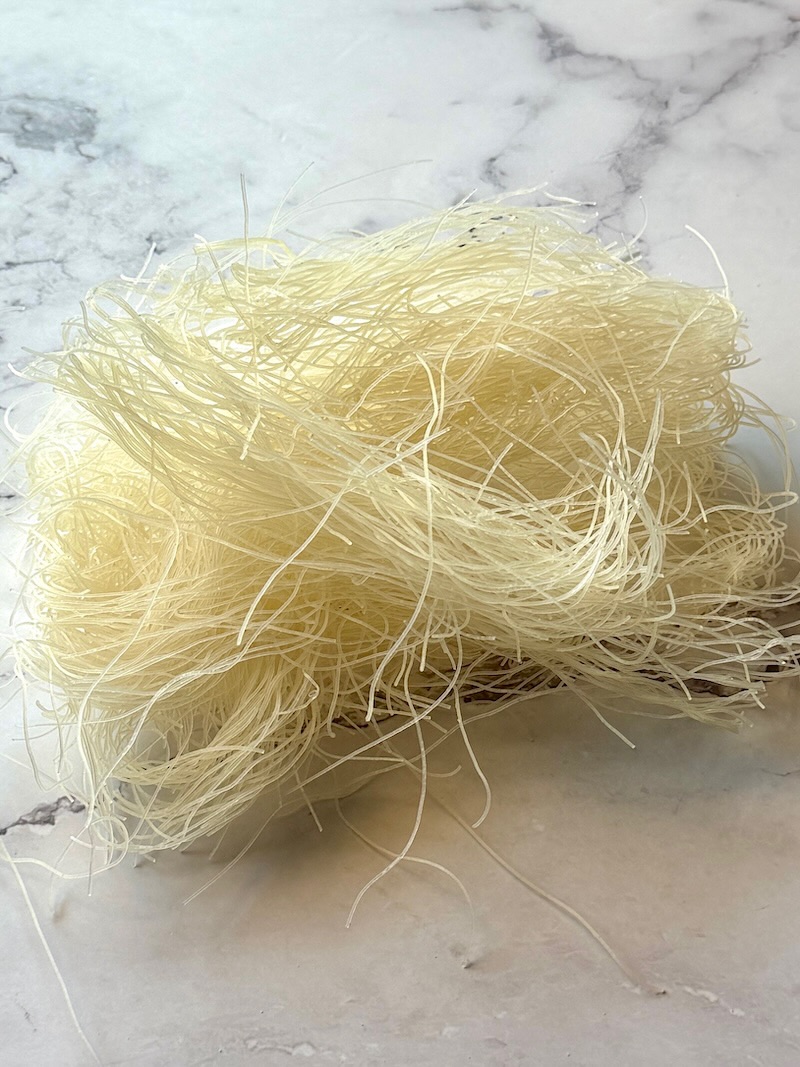 uncooked rice noodles for Chinese chicken salad