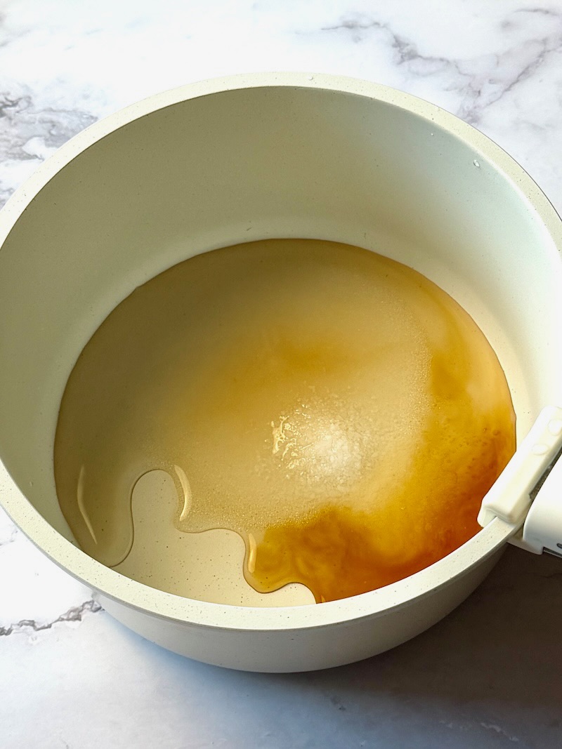sugar, soy sauce, vinegar, and salt in a saucepan.