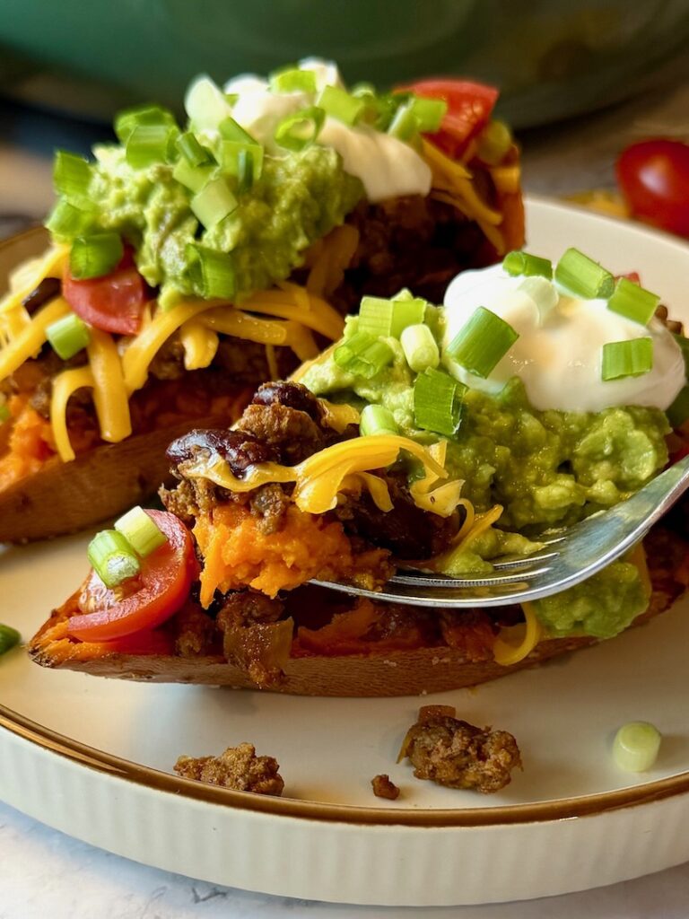 Taco Stuffed Baked Sweet Potatoes (Healthy Comfort Food)