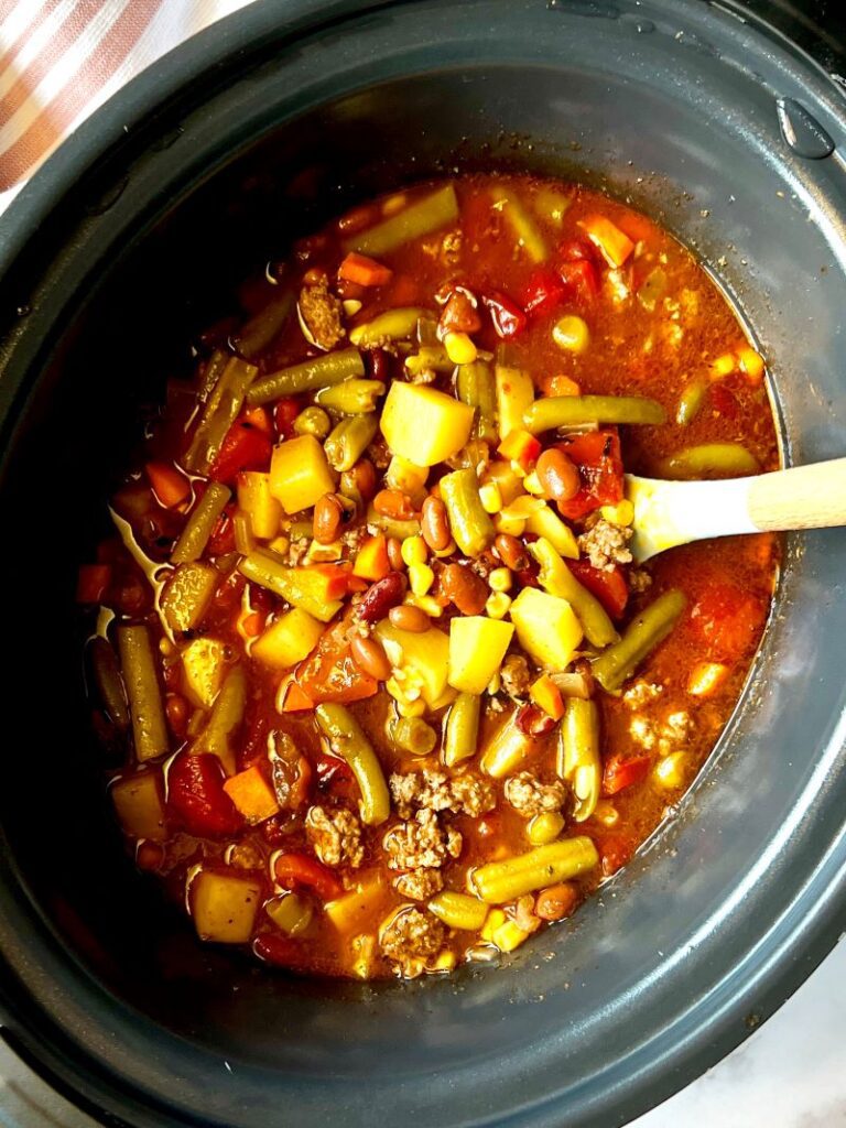 Slow cooker with cowboy soup