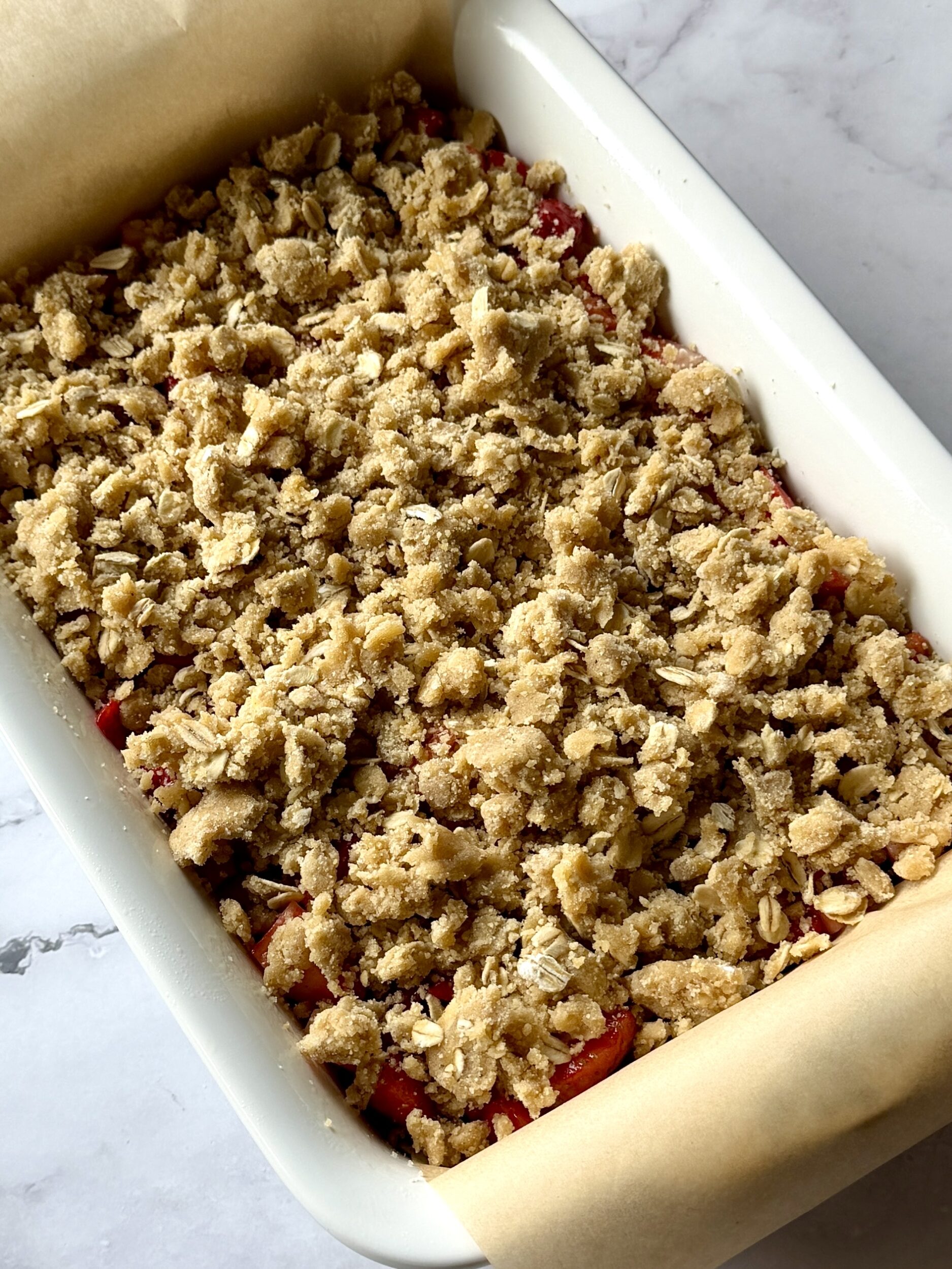 Crumble over the berries. 
