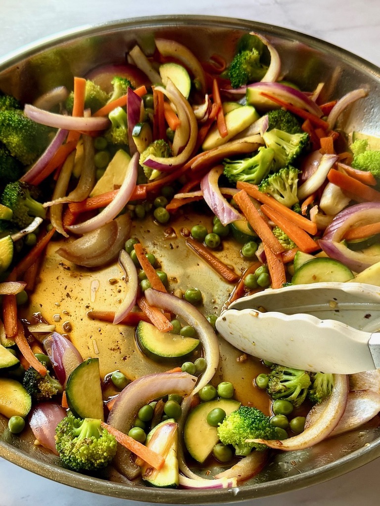 White wine added to the skillet to deglaze the pan