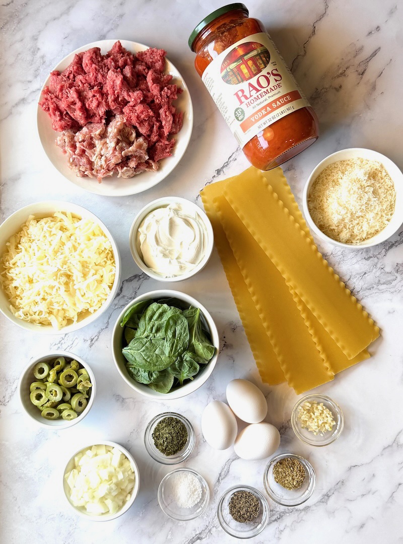 Ingredients displayed for Sour Cream Lasagna