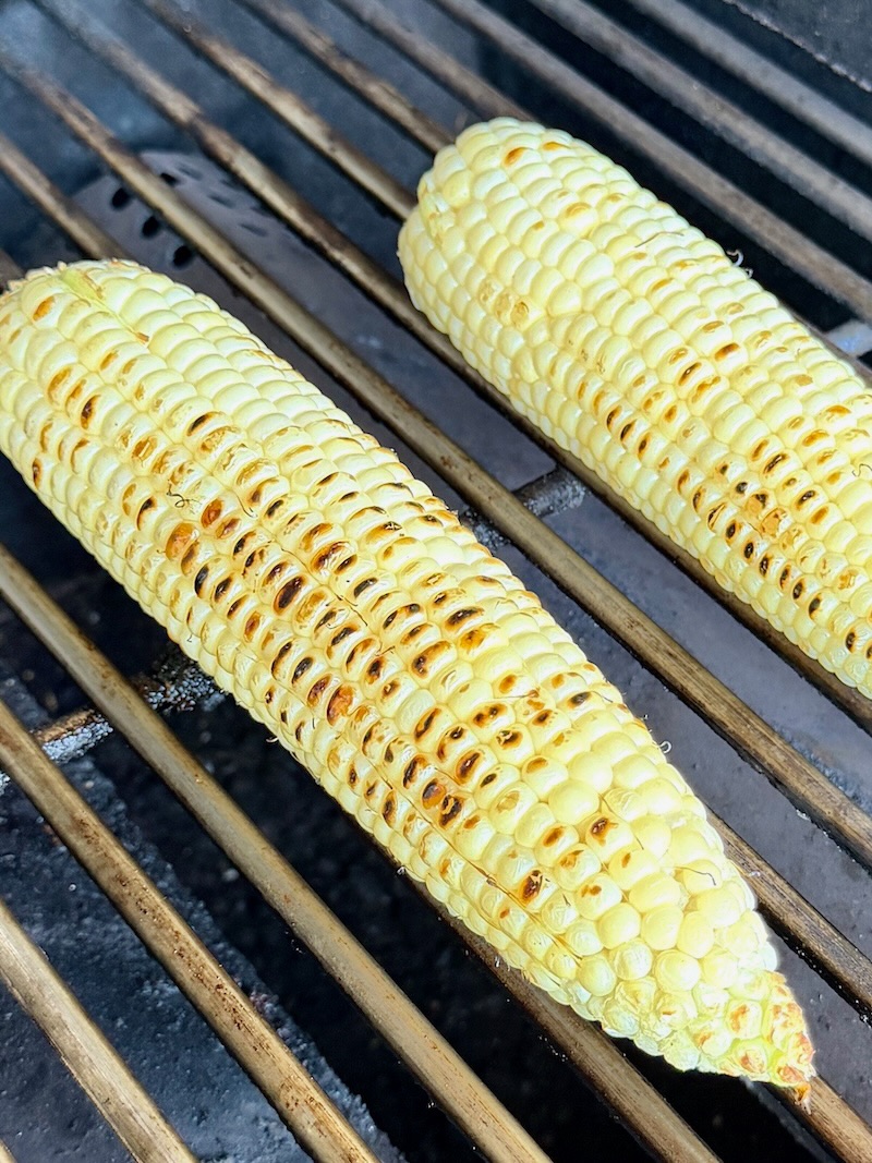 Corn on an outdoor grill