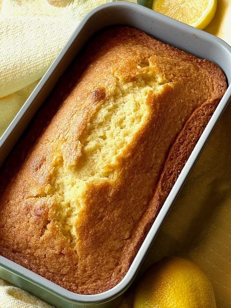 Lemon pound cake baked. 