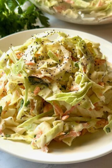 Best creamy coleslaw on a plate