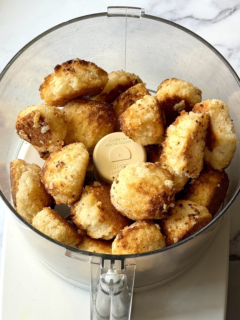 Macaroons in a food processor. 