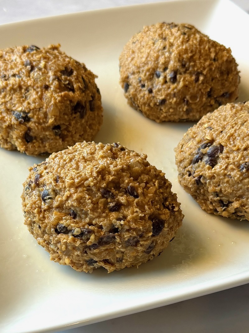 Black bean mixture formed in balls