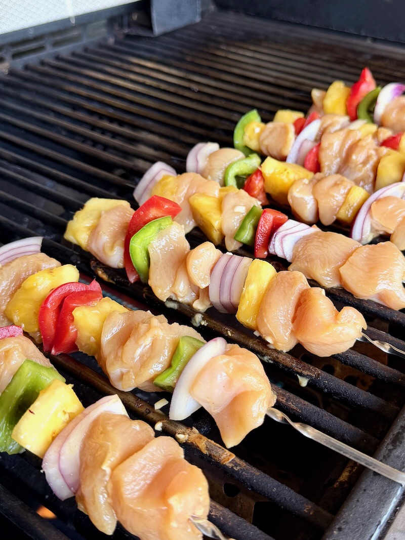kabobs on the grill