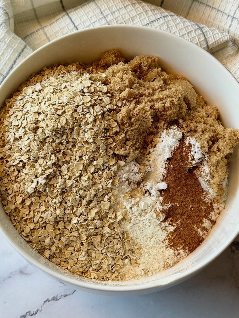 Dry ingredients in a small bowl.