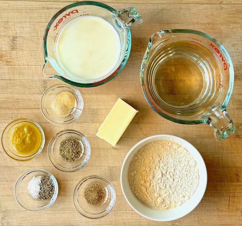 Ingredients displayed for homemade cream of chicken soup