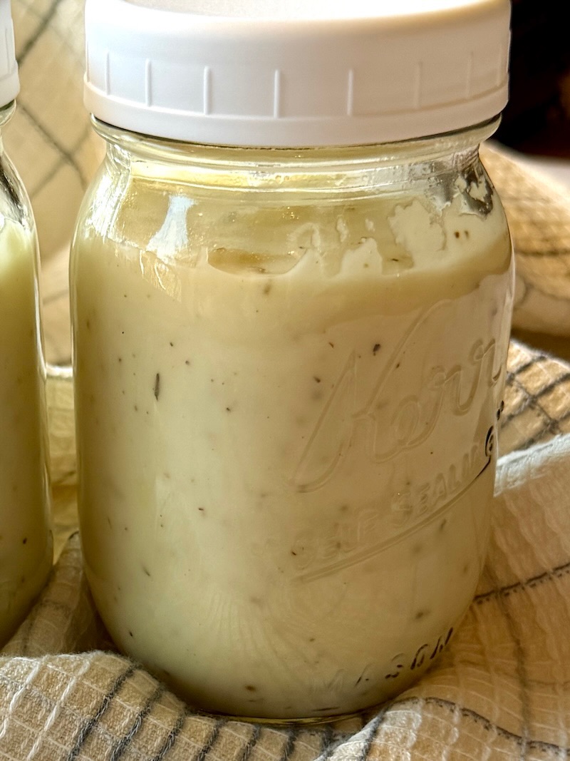 Jar of homemade cream of chicken soup